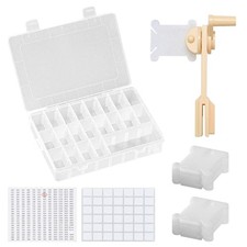 Embroidery Floss Organizer with 24 Compartments - Cross Stitch Thread White