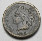 1859 INDIAN HEAD CENT, NICE TOUGHER COIN!!!!(A5)