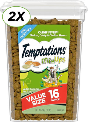 2 PACK VALUE SIZE- TEMPTATIONS MIXUPS CATNIP FEWER,  2 X 16 OZ, 32 0Z TOTAL