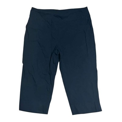 Ruby Rd Womens Navy Blue Pull On Capri Pants Size 12 Cropped Stretch Casual
