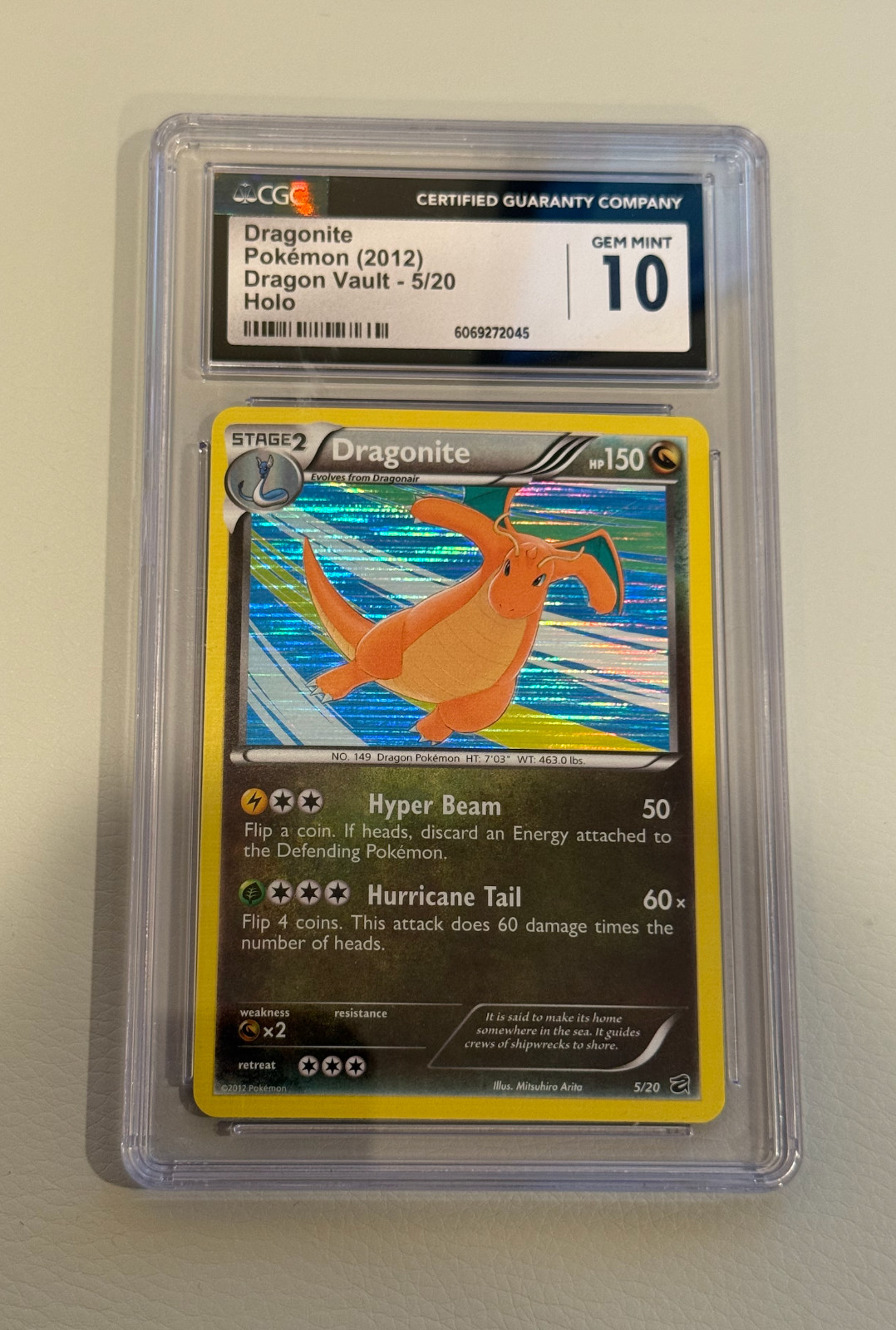 2012 Pokémon Dragon Vault #5/20 Dragonite Holo CGC 10