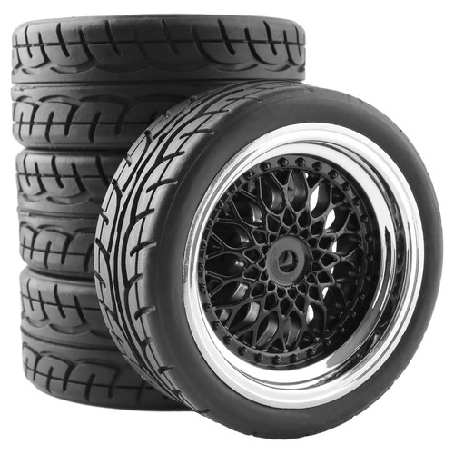 4 piezas 12 mm buje hexagonal coches radiocontrol ruedas y neumáticos, 62 mm en carretera turismo goma carreras... - Imagen 3 de 6