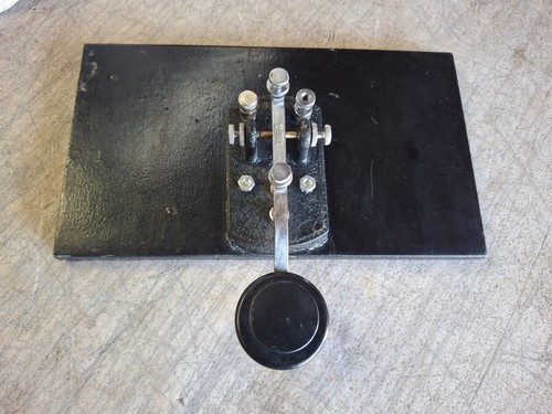 Vintage Speed X Straight Telegraph Key Morse Code Ham Radio, Wm. Nye Co.
