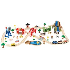 KidKraft Wooden Rural Farm Train Set, 75 Pieces, Kids Toy Vehicle Play