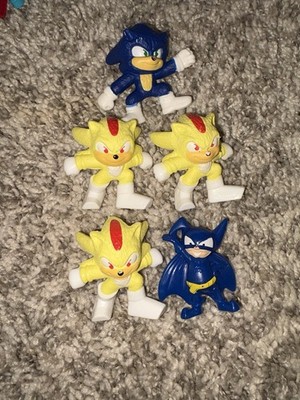 McDonald's 2024 Happy Meal Super Shadow Sonic (Yellow, White Boots) 2'' Toy Lot