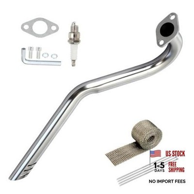 Upgraded Center Rear Exit Exhaust Pipe Compatible with Predator Upgraded Silver