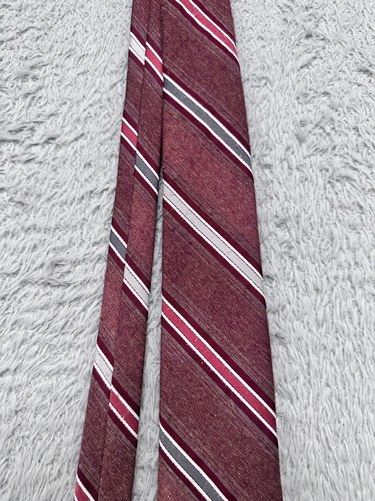 Vintage Stacy Tie Mens Red Stripe Polyester image 3