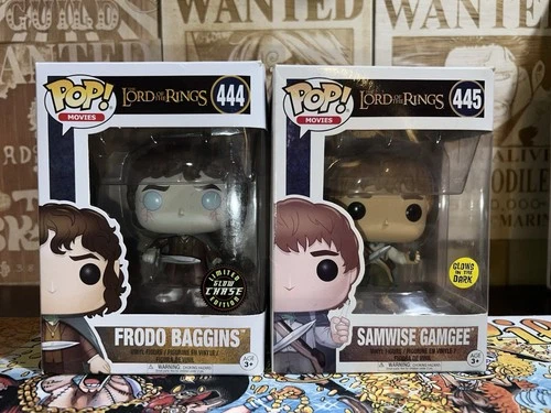 Lord Of The Rings Funko Pop Bundle: Frodo #444 Chase & Samwise #445 GITD