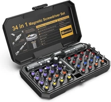 34 in 1 Magnetic Screwdriver Set, DIY Ratchet Multi Bit... 