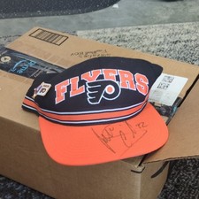 Philadelphia Flyers Autographed Cap Black Orange Hockey Original Signed