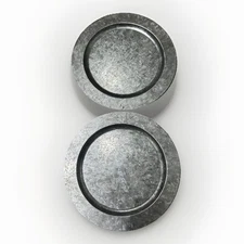 2 pcs 14" Round Galvanized Metal Charger Plates Garden Party Holiday Wedding