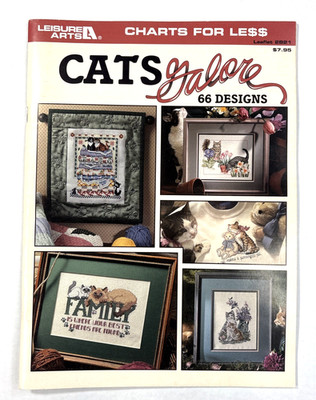Leisure Arts Cats Galore Cat Cross Stitch Patterns 2321 66 Designs Kittens Kitty