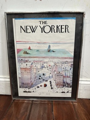 Vtg Saul Steinberg 1976 New Yorker “View from 9th Ave” Poster