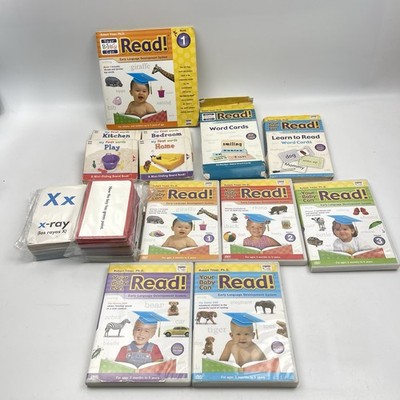 Your Baby Can Read Books Flash cards & 5 DVD Lot Robert Titzer Preowned