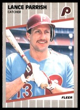 Lance Parrish 1989 Fleer #578 Phillies MLB READ FREE SHIPPING AutographDen