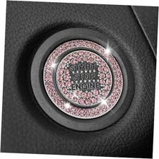 Push Start Button Cover Bling Car Accessories for Women Rhinestone Car Pink