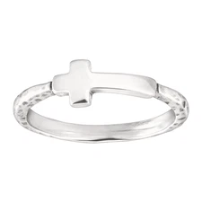 New Silpada 'Simplex Cross' Horizontal Cross Textured Ring in Sterling Silver