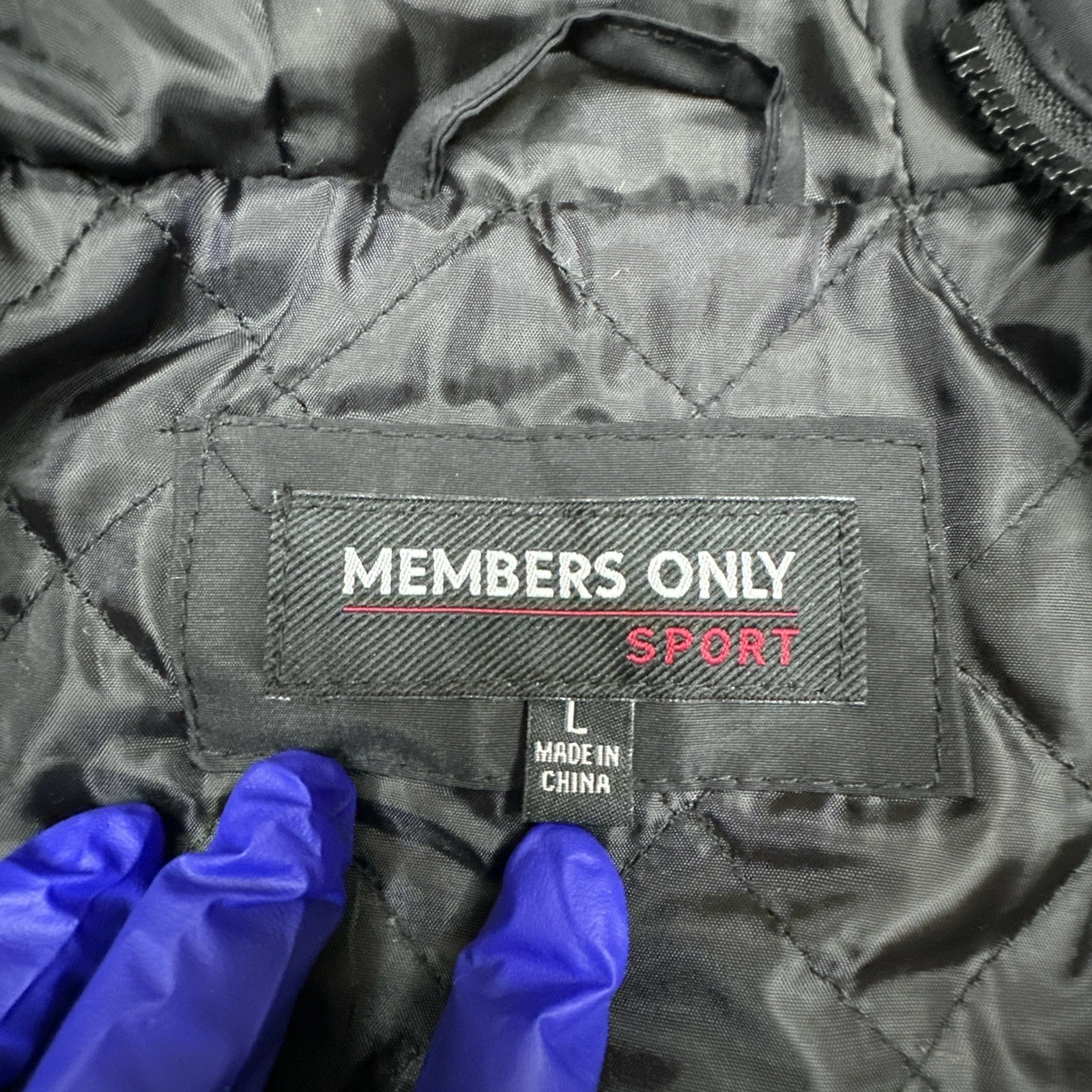 Members Only Sport NASA Hoodie Jacket Mens Flag Patch Black Sz- L #6636 - product detail image 10