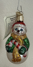 Old World Christmas Peppermint Snowman Ornament