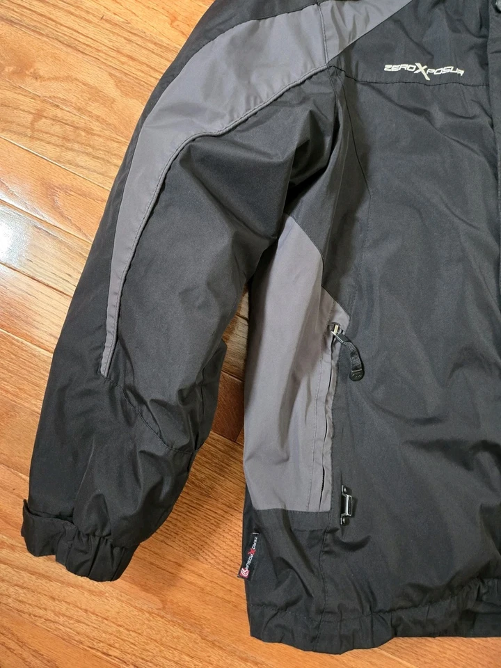 Zeroxposure Jacket Men’s Medium Lined HoodFull Zip Outerwear Winter Gray Black - Image 2 of 4