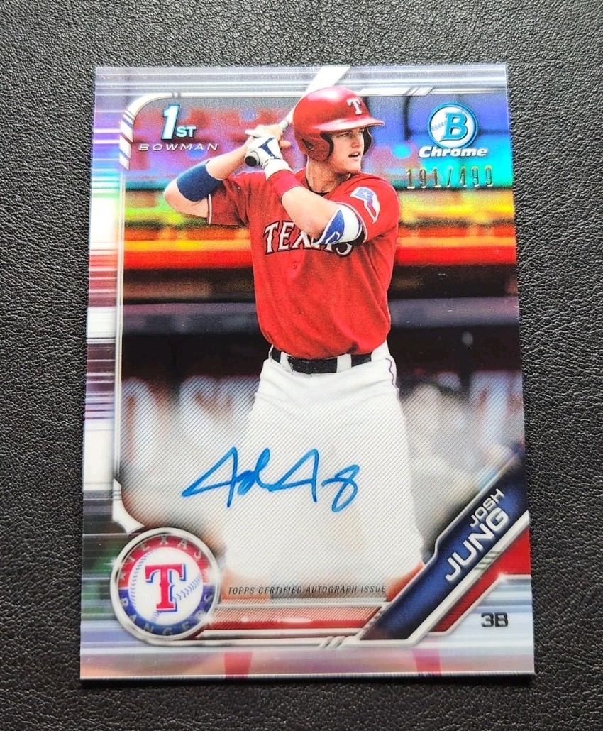 Josh Jung 2019 Bowman Draft Chrome 1st REFRACTOR Auto 191/499 - Rangers