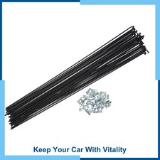 36 Pcs 14G J Bend 277mm x 2mm Bike Bicycle Spokes with Nipples Steel Black