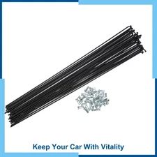 36 Pcs 14G J Bend 277mm x 2mm Bike Bicycle Spokes with Nipples Steel Black
