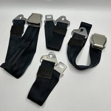 Vintage Am-safe Seatbelts Navy Blue W Chrome Buckles Hotrod Custom