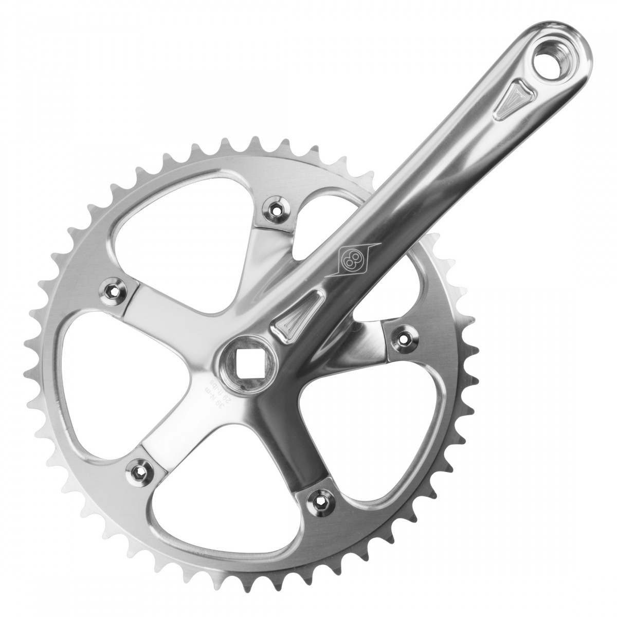 Origin8 Aluminum Single Speed Track Crankset 170x46mm, JIS Square Taper, CNC