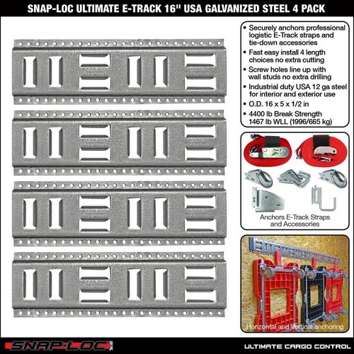 16 in. Fast-Track E-Track USA Galvanized Steel Horizontal Vertical, Logistic - Picture 4 of 9