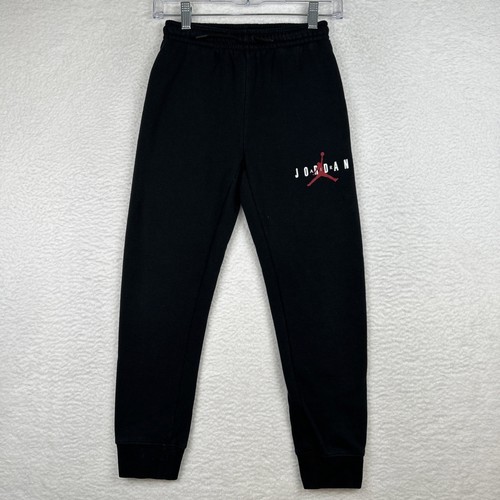 JORDAN Youth Boys Black Drawstring Sweatpants Joggers Jumpman Medium 10-12 Years