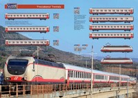 Acme Set 2 E402B Lackierung „Frecciabianca 2“ + 7 Wagen