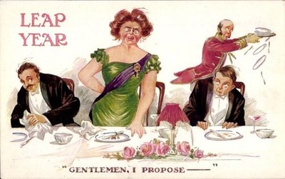 Ak Glückwunsch Neujahr, Leap Year, Gentlemen, I propose - 11053062