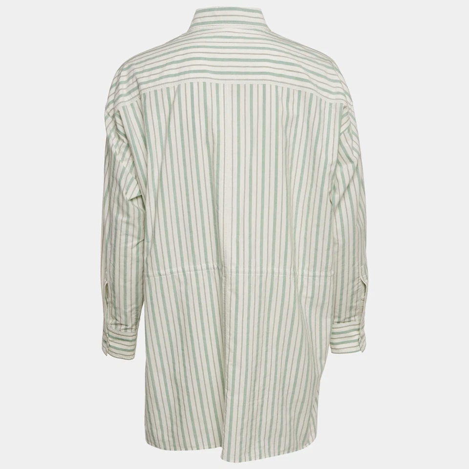Isabel Marant Etoile Green Stripe Cotton Ajady Shirt S - Image 2 of 4