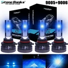 4x 9005 9006 LED High Low Beam Combo Headlight Bulbs Kit 8000K Ice Blue Bright