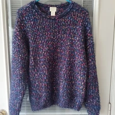 Telluride Brand Pullover Sweater Women's Medium Multicolor Fuzzy