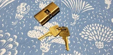 Genuine Papaiz Bright Brass C-400/55KD Keyed Different Double Cylinder W/Keys
