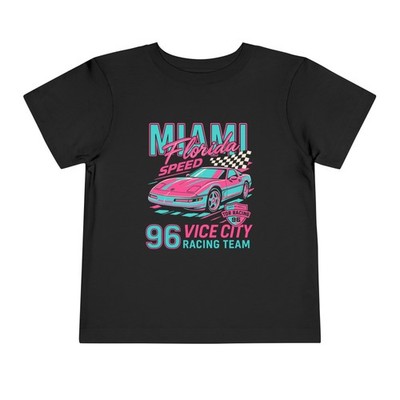 Miami Vice City 1996 Corvette Toddler T-Shirt   Neon Racing Graphic