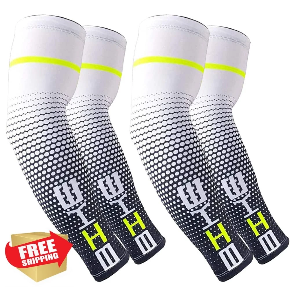 Bacophy XX-Large White UV Cooling Arm Sleeves 2 Pairs