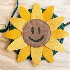 Molo Green and Yellow Sunflower Adjustable Strap Crossbody Shoulder Bag NWOT