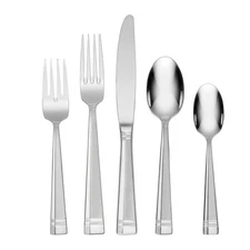 T078045AL20 Amsterdam 45 Piece Everyday Flatware Set, Service For 8