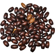 98 NEW Vintage 1970s Brown Wooden Beads 1.07" x 1.73" NOS
