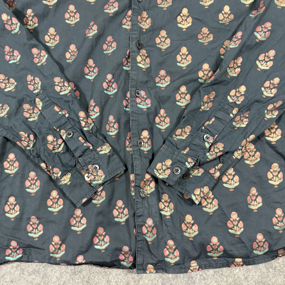 Perte D’ego Long Sleeve Button-Up Floral Print Dress Shirt Men's Size XL Black - Image 2 of 4