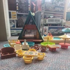 Vintage Fisher Price Little People A Frame House #990 w/Pool, Accessories