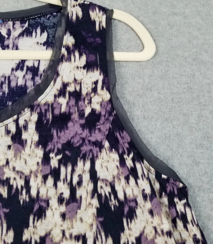 Simply Vera VERA WANG 女式中号花卉抽象无袖弹力背心 — 第 3/4 张图片