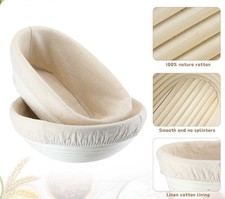 sourdough banneton proofing basket Set 9 in Round 10 in Oval with Liners 2pcs 