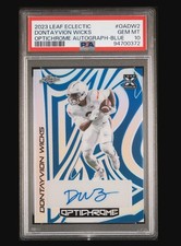 PSA 10 Dontayvion Wicks Auto /8 ! Pop 1! Leaf Rookie Card Packers Eagles UVA NFL. rookie card picture