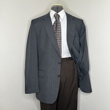 1960s Mens Blazer 41R Gray Wool Stripe Sport Coat Suit Jacket USA Richard Thomas