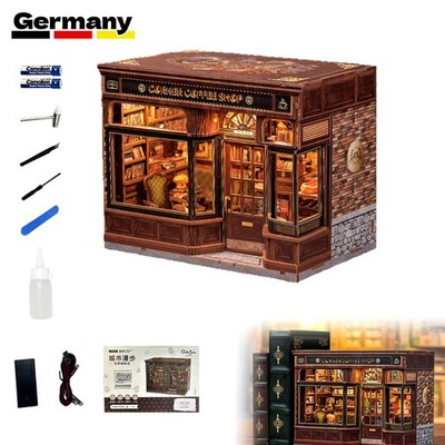 DIY Miniatur Café 294 Teile 21x13x17cm MDF Puppenhaus LED Bastelset ab 14 Jahren