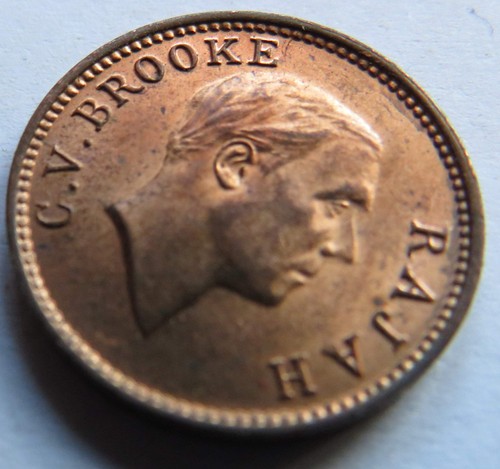 1933-H Sarawak 1/2 Half Cent Coin In High Grade. - Picture 4 of 4